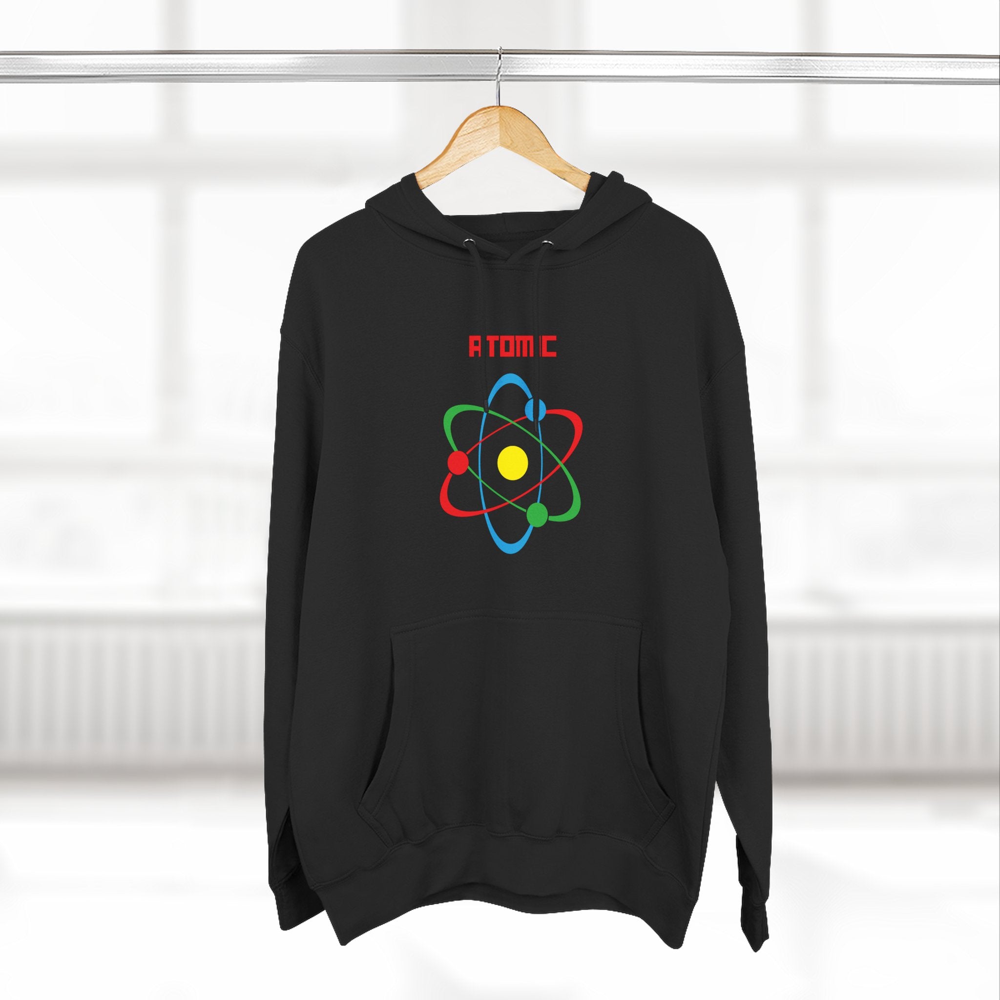 Atomic Science Fleece Hoodie - Perfect for Science Lovers, Gifts for Students, Casual Wear, STEM Events, Nerdy Fashion