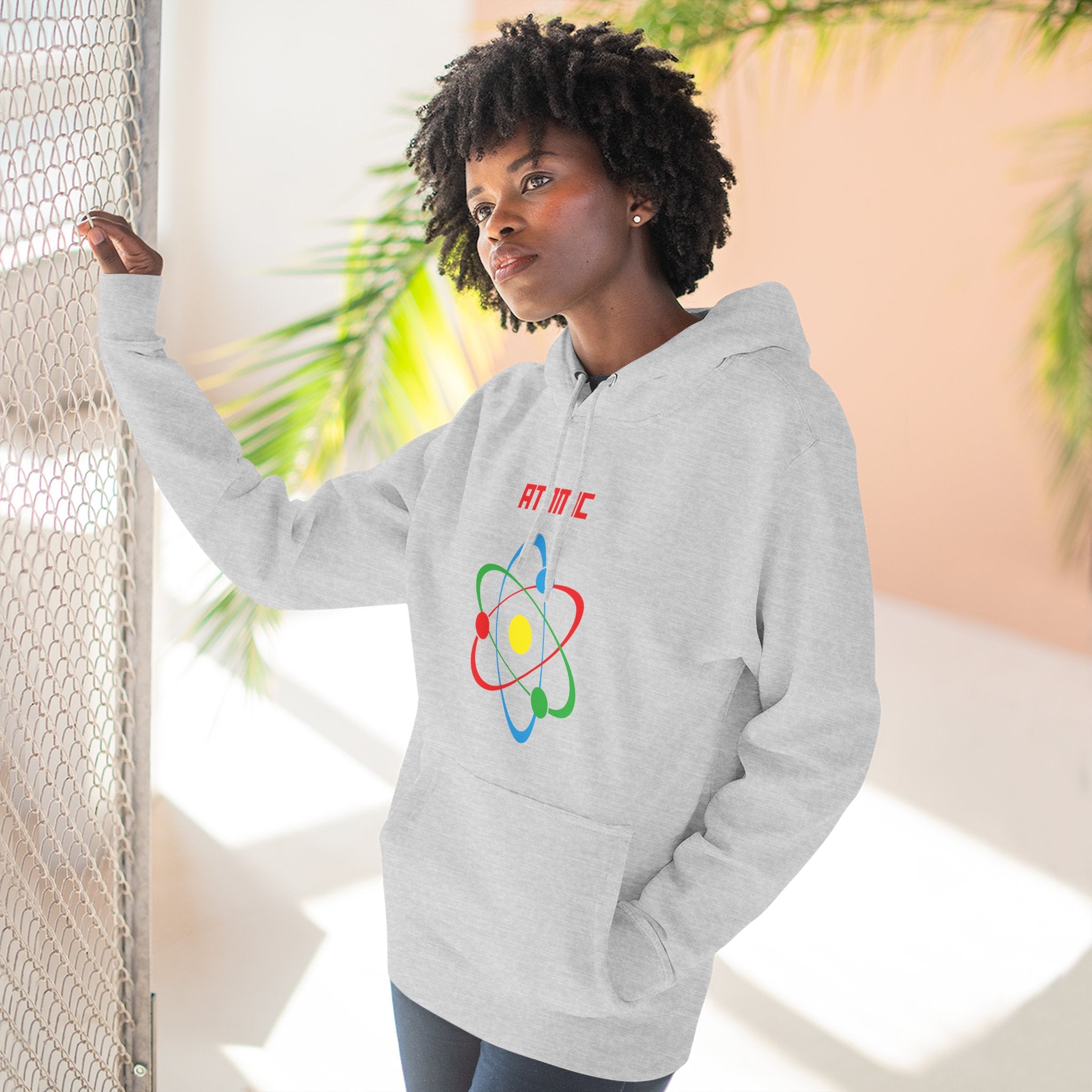 Atomic Science Fleece Hoodie - Perfect for Science Lovers, Gifts for Students, Casual Wear, STEM Events, Nerdy Fashion
