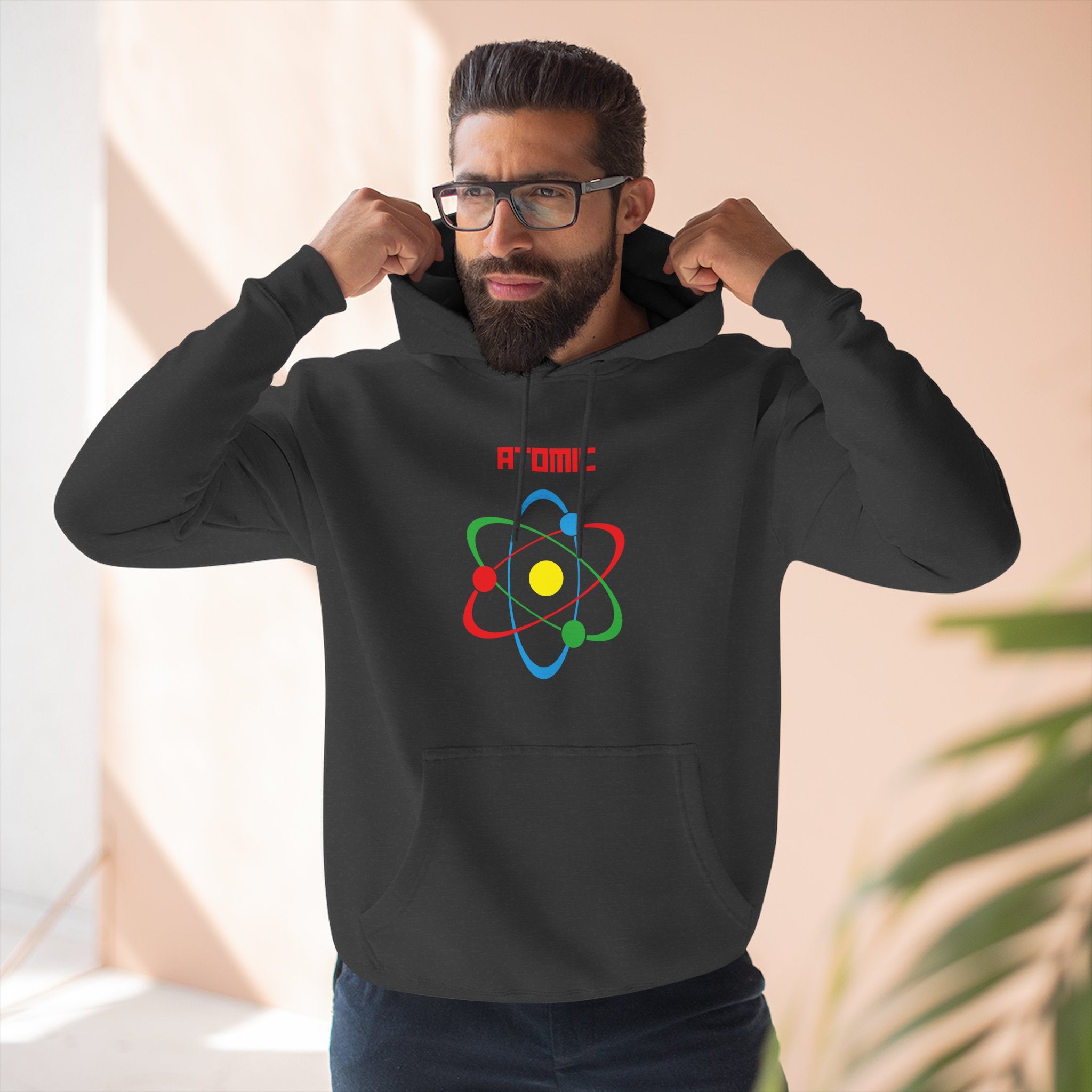 Atomic Science Fleece Hoodie - Perfect for Science Lovers, Gifts for Students, Casual Wear, STEM Events, Nerdy Fashion