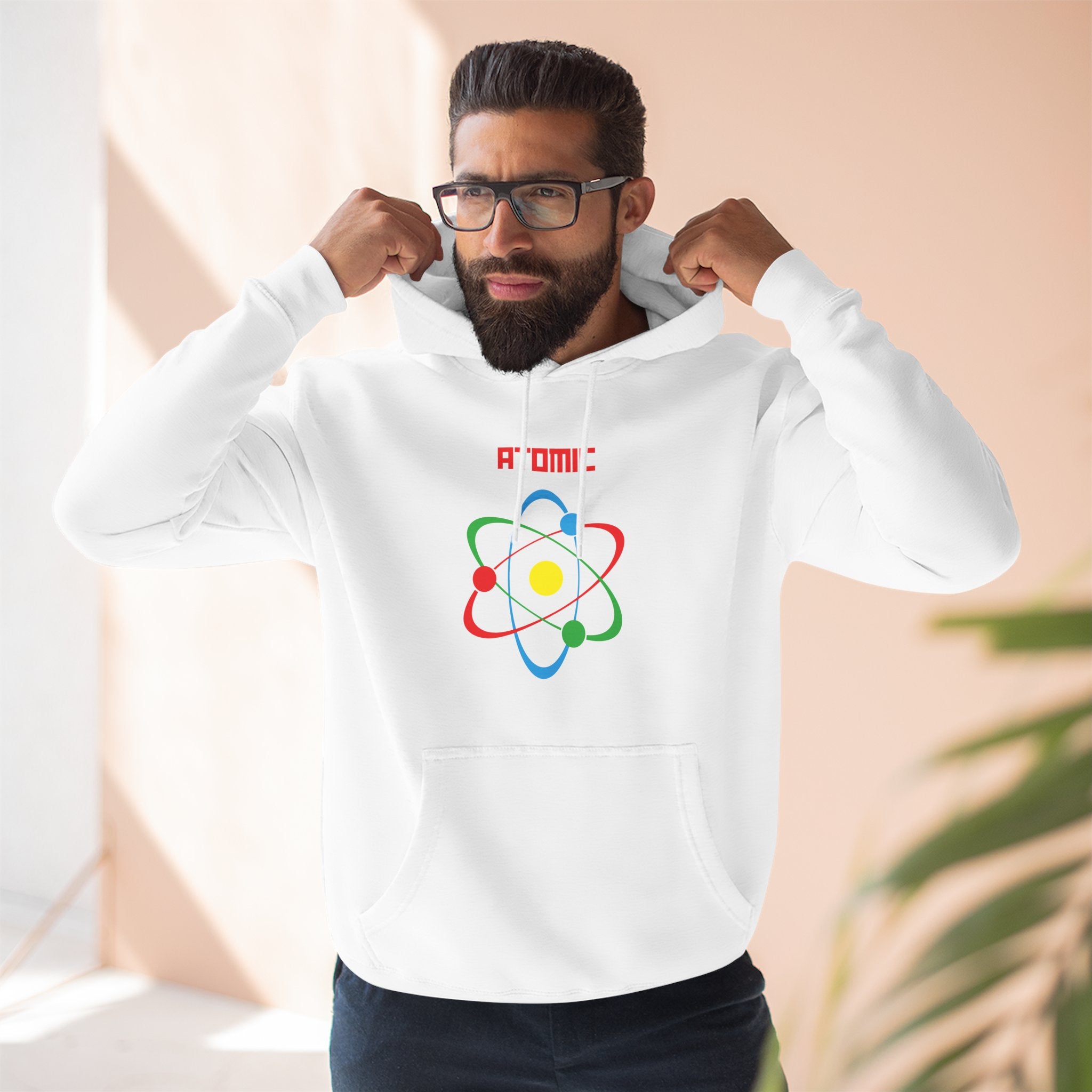 Atomic Science Fleece Hoodie - Perfect for Science Lovers, Gifts for Students, Casual Wear, STEM Events, Nerdy Fashion