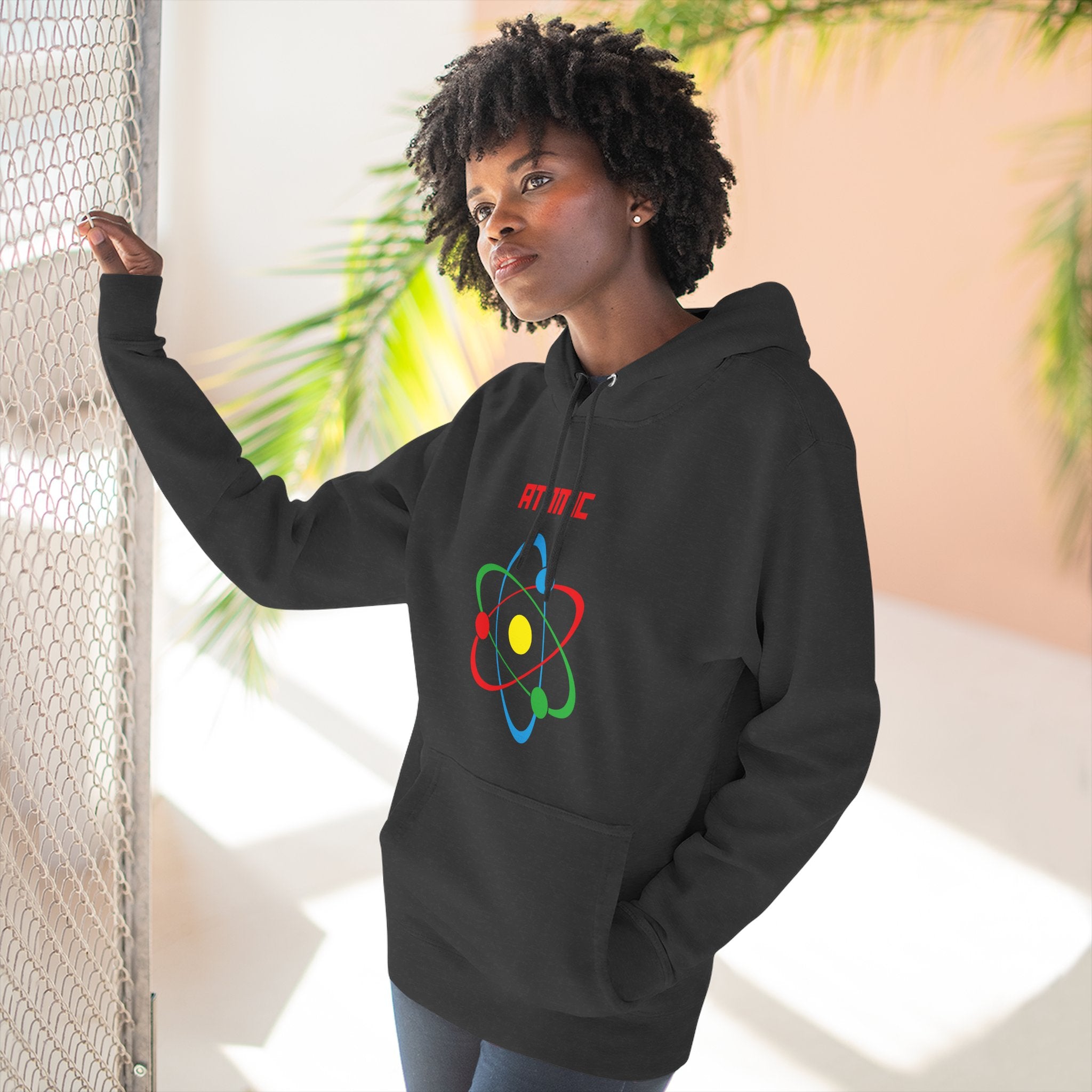 Atomic Science Fleece Hoodie - Perfect for Science Lovers, Gifts for Students, Casual Wear, STEM Events, Nerdy Fashion