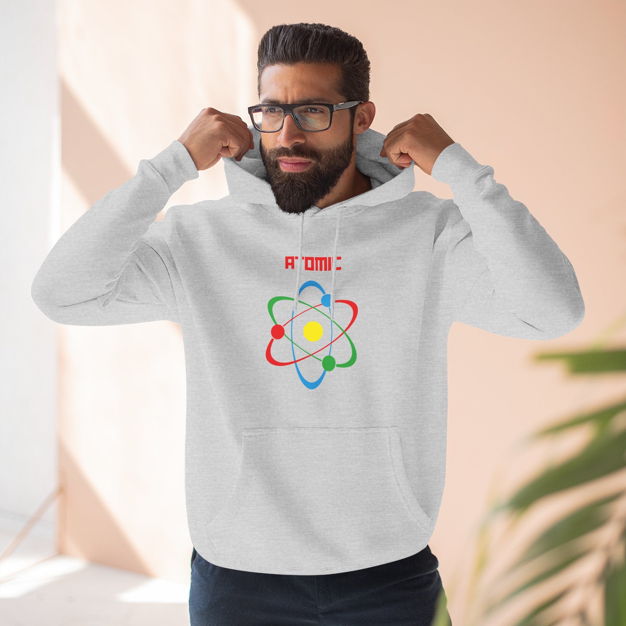Atomic Science Fleece Hoodie - Perfect for Science Lovers, Gifts for Students, Casual Wear, STEM Events, Nerdy Fashion