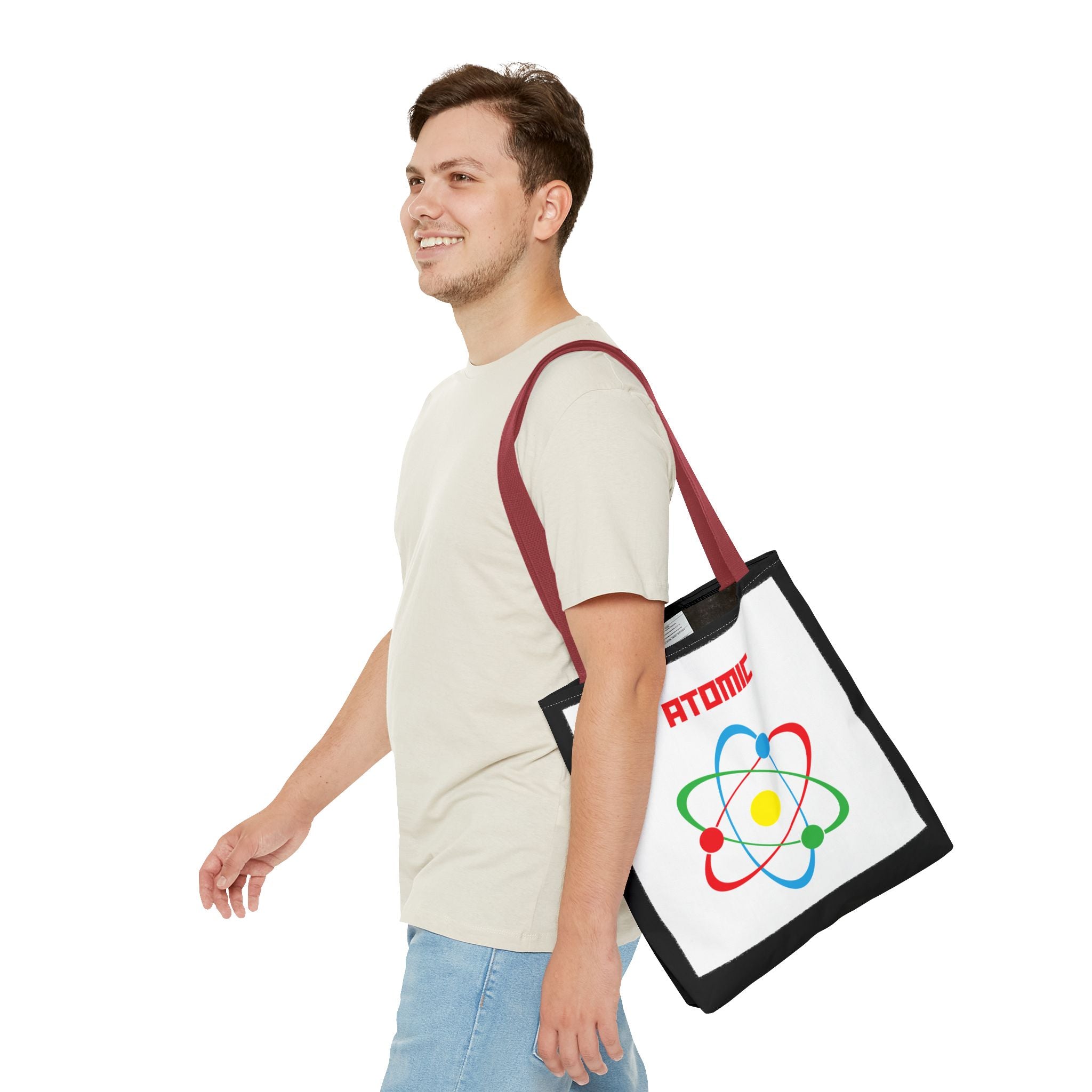 Atomic Science Tote Bag, Science Lover Gift, Educational Tote, Chemistry Bag, College Essentials, Eco-Friendly Shopping
