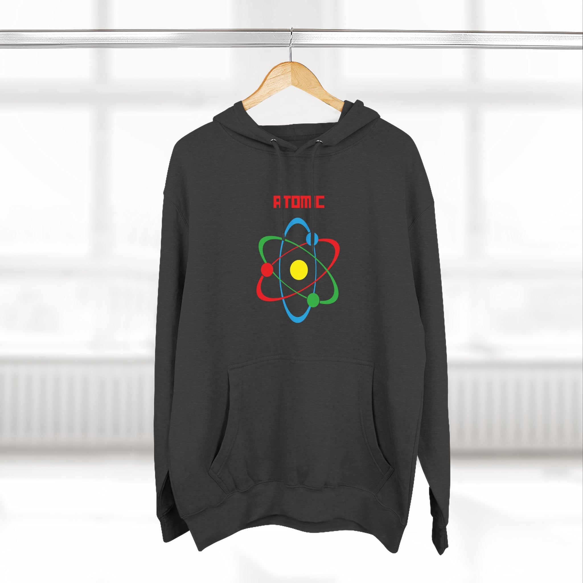 Atomic Science Fleece Hoodie - Perfect for Science Lovers, Gifts for Students, Casual Wear, STEM Events, Nerdy Fashion
