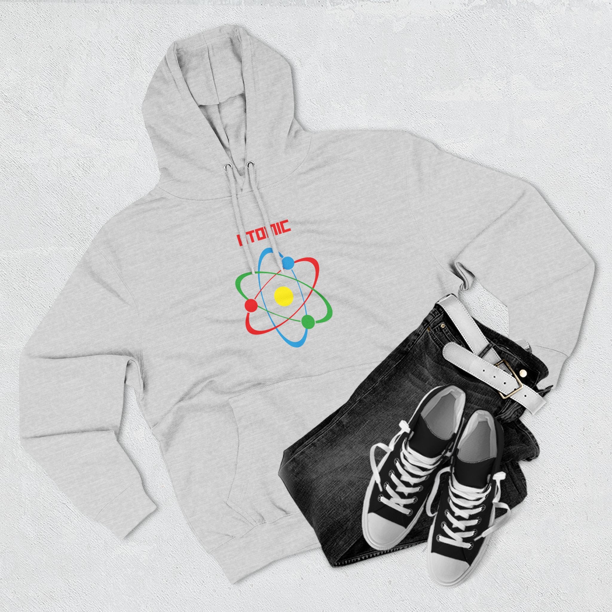 Atomic Science Fleece Hoodie - Perfect for Science Lovers, Gifts for Students, Casual Wear, STEM Events, Nerdy Fashion