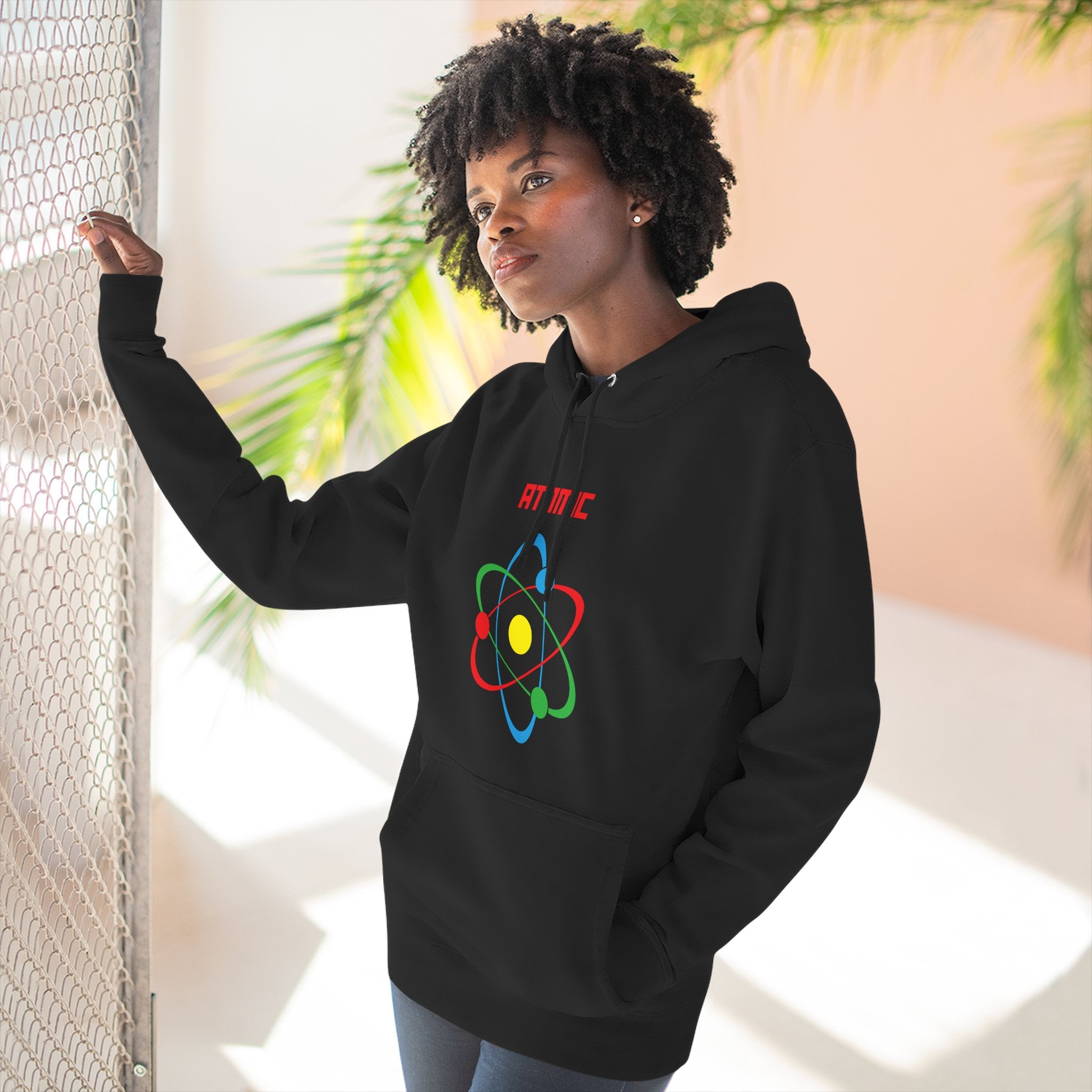 Atomic Science Fleece Hoodie - Perfect for Science Lovers, Gifts for Students, Casual Wear, STEM Events, Nerdy Fashion