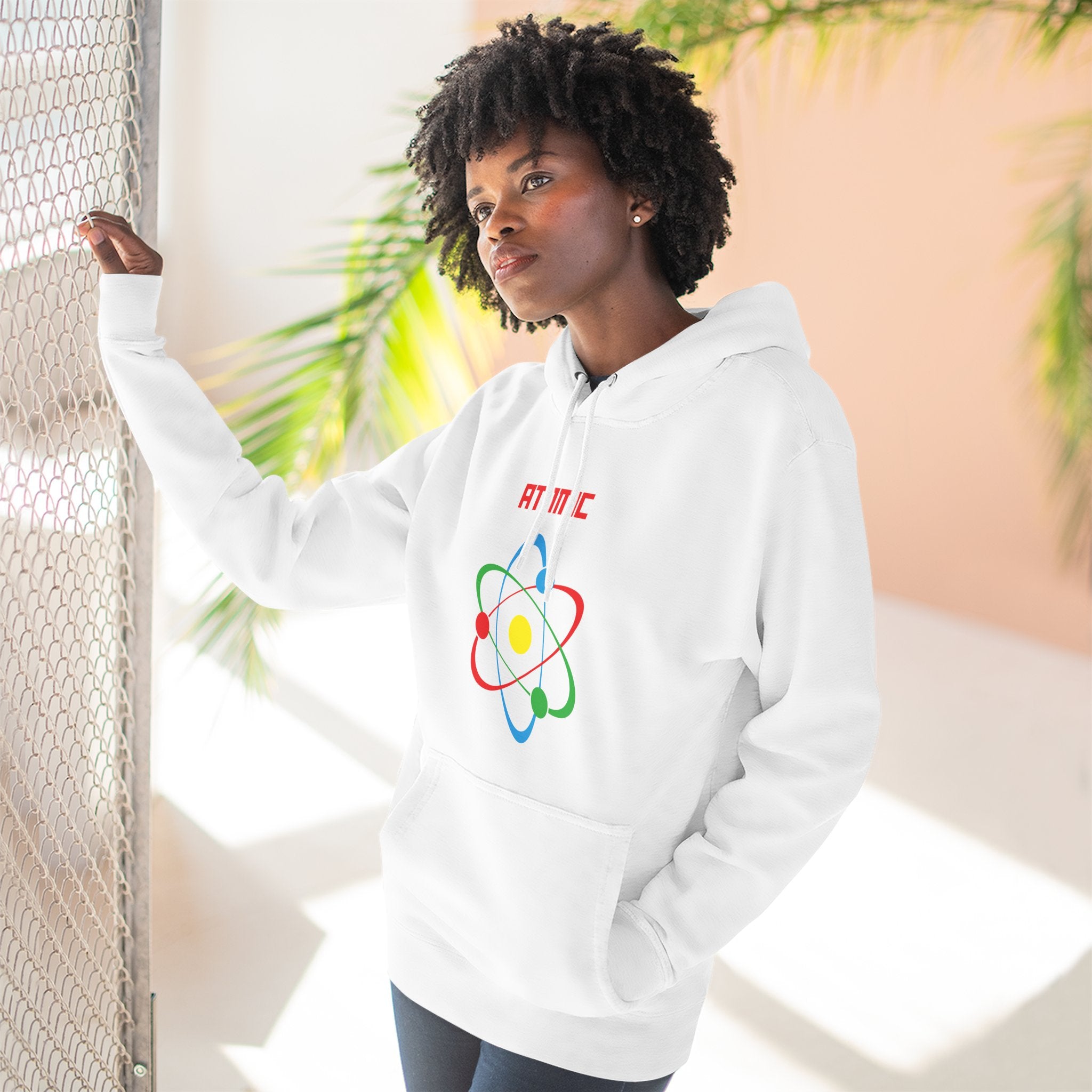 Atomic Science Fleece Hoodie - Perfect for Science Lovers, Gifts for Students, Casual Wear, STEM Events, Nerdy Fashion