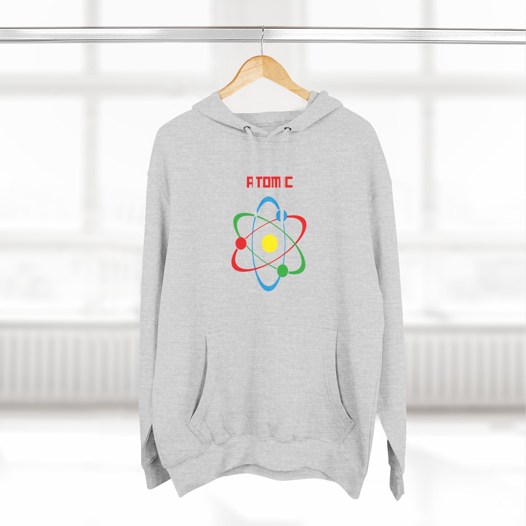 Atomic Science Fleece Hoodie - Perfect for Science Lovers, Gifts for Students, Casual Wear, STEM Events, Nerdy Fashion
