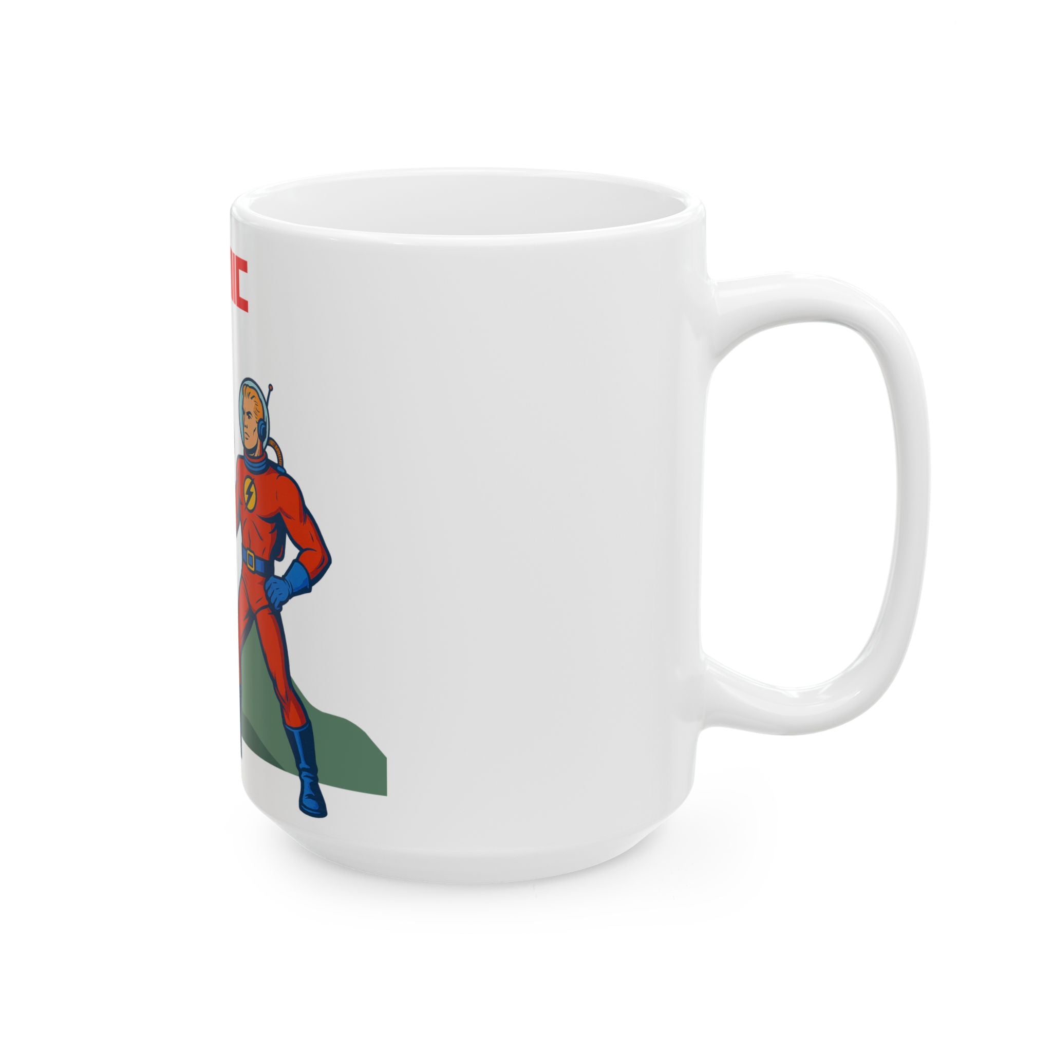 Retro Atomic Characters Ceramic Mug - Fun Gift for Sci-Fi Lovers, Coffee Lovers, Space-Themed Decor, Unique Kitchenware, Collectible Cup