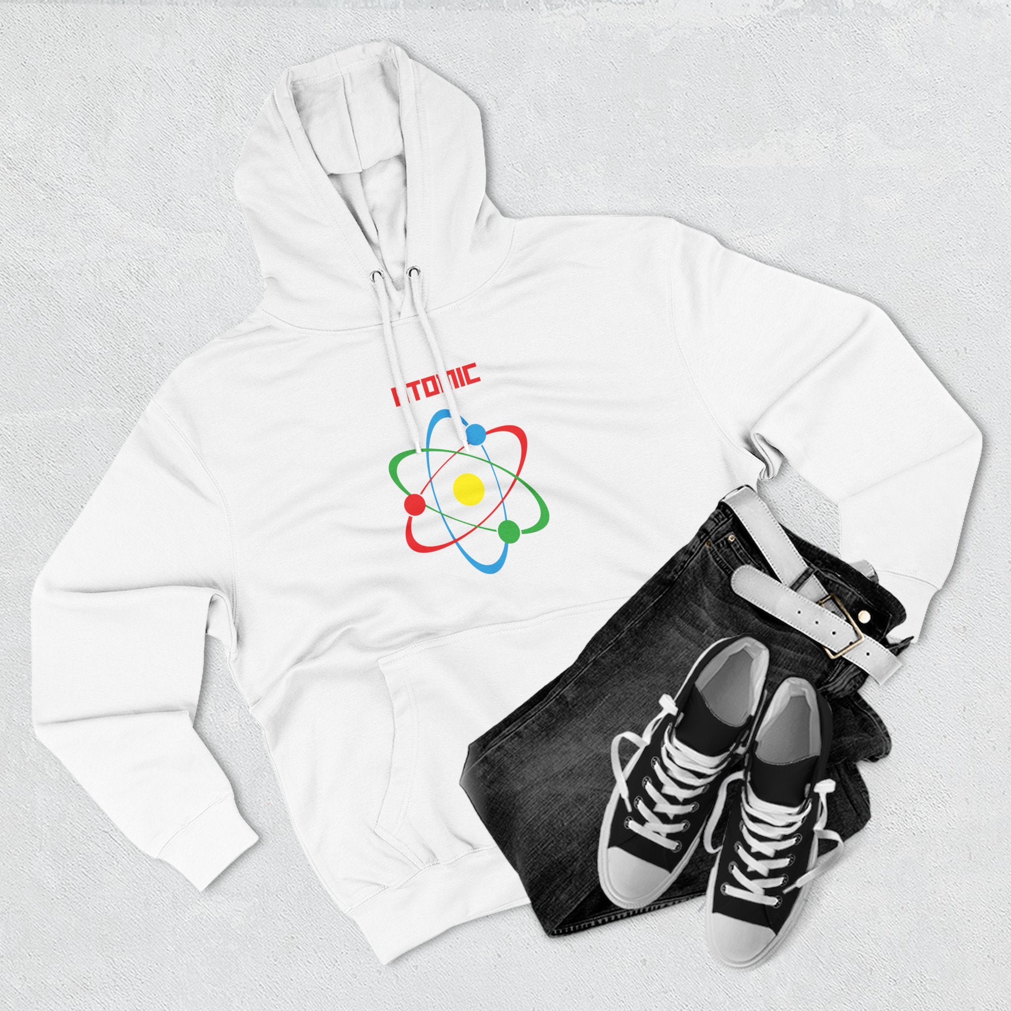 Atomic Science Fleece Hoodie - Perfect for Science Lovers, Gifts for Students, Casual Wear, STEM Events, Nerdy Fashion