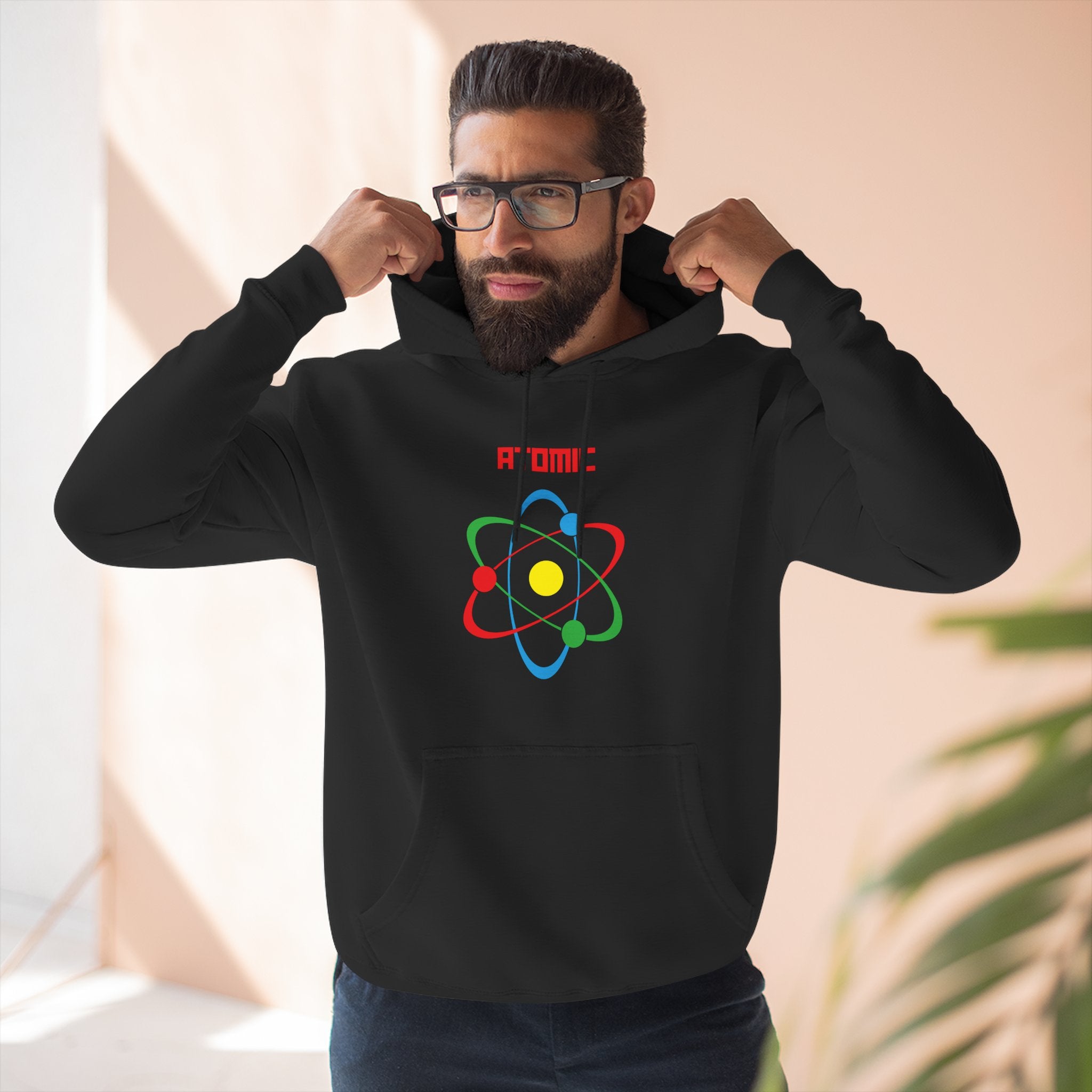 Atomic Science Fleece Hoodie - Perfect for Science Lovers, Gifts for Students, Casual Wear, STEM Events, Nerdy Fashion